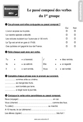 Le passé composé des verbes en - er - Exercices, révisions : Primaire 2 - PDF à imprimer