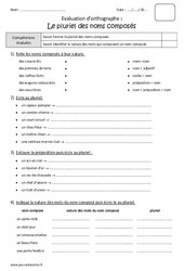 Pluriel des noms composés - Bilan avec le corrigé : Primaire 5 - PDF à imprimer
