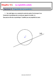 Propriétés de la symétrie - Révisions - Exercices avec correction sur la symétrie axiale : Primaire 6 - PDF à imprimer