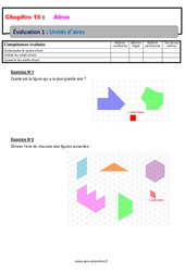 Unités d'aire - Examen Evaluation avec la correction : Primaire 6 - PDF à imprimer
