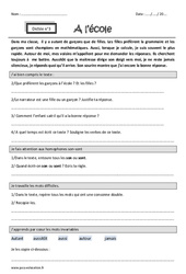 A l’école - Homophones son - sont - Dictée accompagnée n°3 : Primaire 4 - Cycle 3 - PDF à imprimer