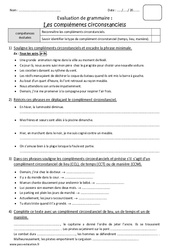 Compléments circonstanciels - Bilan : Primaire 5 - PDF à imprimer