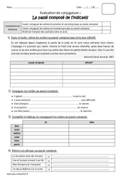 Passé composé - Bilan : Primaire 5 - PDF à imprimer