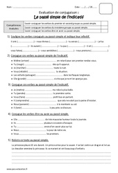 Passé simple - Bilan avec le corrigé : Primaire 5 - PDF à imprimer