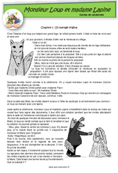 Monsieur Loup et madame Lapine - Contes de randonnée - Questionnaires : Primaire 2, 3 - PDF à imprimer