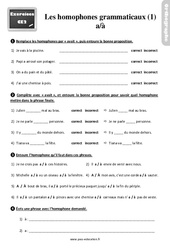 Les homophones grammaticaux a / à - Exercices, révisions : Primaire 3 - PDF à imprimer