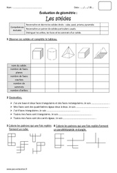 Solides - Bilan avec le corrigé : Primaire 4 - PDF à imprimer