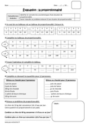 Proportionnalité - Bilan  : Primaire 4 - PDF à imprimer