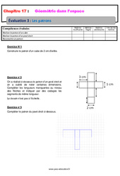 Les patrons - Géométrie dans l’espace - Examen Evaluation avec la correction : Primaire 6 - PDF à imprimer