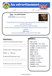 An advertisement - Anglais - Lecture - Level 4 : Primaire 4, 5 - PDF à imprimer