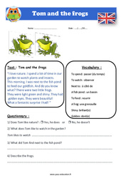 Tom and the frogs - Anglais - Lecture - Level 3 : Primaire 4, 5 - PDF à imprimer