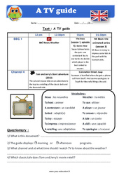 A TV guide - Anglais - Lecture - Level 4 : Primaire 4, 5 - PDF à imprimer