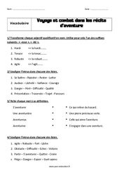 Voyage et combat dans les récits d’aventure - Exercices avec les corrigés : Primaire 6 - PDF à imprimer