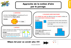 Approche des unités d’aire par le pavage - Cours, Leçon, trace écrite : Primaire 3 - PDF à imprimer