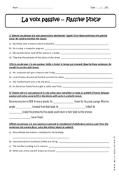 Voix passive - Passive Voice - Exercices corrigés : Secondaire 3 - PDF à imprimer