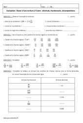 Nombres décimaux - Examen Contrôle  : Primaire 6 - PDF à imprimer