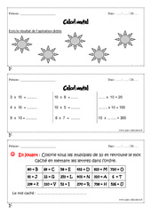 Calcul mental - Exercice et bilan - Semaine 5 à 8 : Primaire 4 - PDF à imprimer