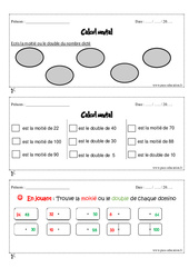 Calcul mental - Exercice et bilan - Semaine 9 à 12 : Primaire 4 - PDF à imprimer