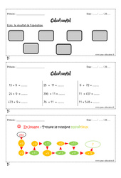 Calcul mental - Exercice - Bilan - Semaine 17 à 20 : Primaire 4 - PDF à imprimer