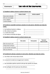 La voix et les tournures - Exercices avec les corrigés : Primaire 6 - PDF à imprimer