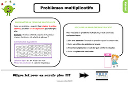 Problèmes multiplicatifs - Cours, Leçon, trace écrite : Primaire 3 - PDF à imprimer