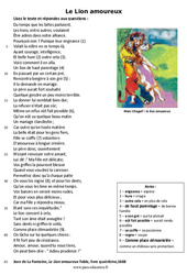 Le Lion amoureux - Lecture - poésie : Primaire 6 - PDF à imprimer
