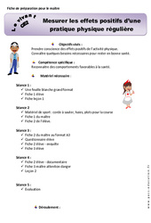 Mesurer les effets positifs d’une pratique physique régulière - Séquence - Fiche de préparation : Primaire 3 - PDF à imprimer