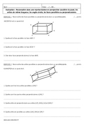Représentation en perspective cavalière du pavé - Examen Contrôle : Primaire 6 - PDF à imprimer