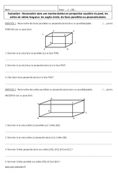 Perspective cavalière du pavé - Examen Evaluation : Primaire 6 - PDF à imprimer