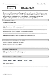 Fin d'année - Dictée accompagnée n°13 : Primaire 5 - Cycle 3 - PDF à imprimer