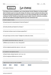 Le cheval - Noms en - al ou - ail - Homophones et - est - Dictée accompagnée n°8 : Primaire 4 - Cycle 3 - PDF à imprimer