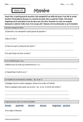 Mystère - Terminaisons verbales : - ait, er ou - é - c ou ç - Dictée accompagnée n°9 : Primaire 4 - Cycle 3 - PDF à imprimer