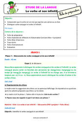 Le verbe et son infinitif - Étude de la langue - Séquence - Fiche de préparation : Primaire 3 - PDF à imprimer