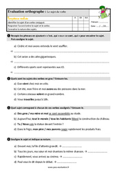Le sujet du verbe - Étude de la langue - Examen Evaluation avec la correction : Primaire 3 - PDF à imprimer