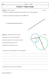 Triangle rectangle - Examen Contrôle : Secondaire 2 - PDF à imprimer