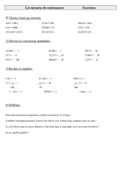 Mesures de contenances - Exercices - Mesures : Primaire 5 - PDF à imprimer