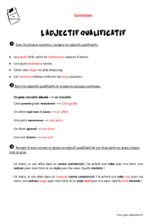 Adjectif qualificatif - Exercices : Primaire 3 - PDF à imprimer