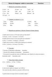 Mesures de longueur - unités et conversion - Exercices - Mesures : Primaire 5 - PDF à imprimer