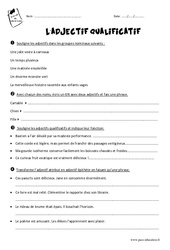 Adjectif qualificatif - Exercices  : Primaire 5 - PDF à imprimer
