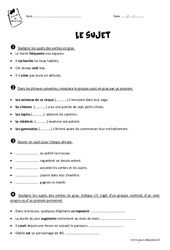 Sujet - Exercice  : Primaire 3 - PDF à imprimer