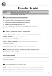 Groupe sujet - Examen Evaluation - Bilan : Primaire 5 - PDF à imprimer