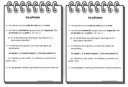 Phrase - Cours, Leçon : Primaire 3 - PDF à imprimer