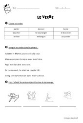 Verbe - Exercices : Primaire 2 - PDF à imprimer