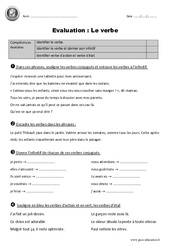 Verbe - Examen Evaluation - Bilan : Primaire 4 - PDF à imprimer