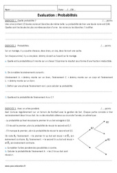 Probabilités - Examen Evaluation  : Secondaire 3 - PDF à imprimer