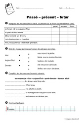 Passé, présent, futur - Exercices : Primaire 2 - PDF à imprimer