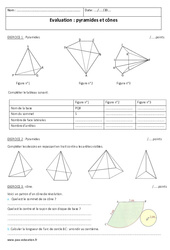 Pyramides et cônes - Examen Contrôle : Secondaire 2 - PDF à imprimer