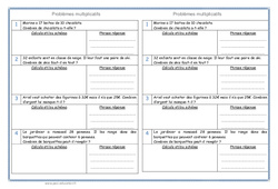 Multiplicatifs - Problèmes : Primaire 2 - PDF à imprimer