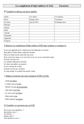 Complément d'objet indirect (C.O.I) - Exercices - Grammaire : Primaire 5 - PDF à imprimer
