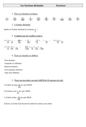Fractions décimales - Exercices - Numération : Primaire 5 - PDF à imprimer